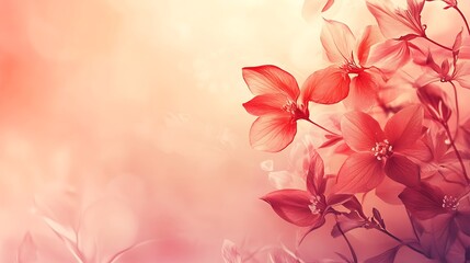 Fototapeta premium Delicate Coral Flowers Softly Illuminated Background