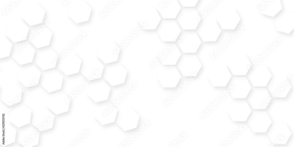 Fototapete abstract luxury white pattern vector illustration, honeycomb white background light and shadow, mode