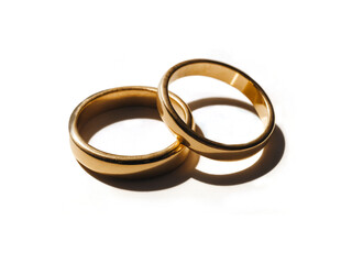 wedding rings isolated on white background