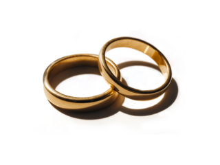 wedding rings isolated on white background