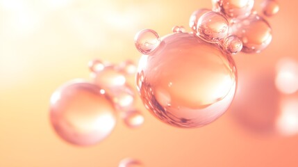 Abstract Pink Bubbles Liquid Floating Background