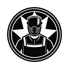 Welder logo vector style silhouette illustration.eps