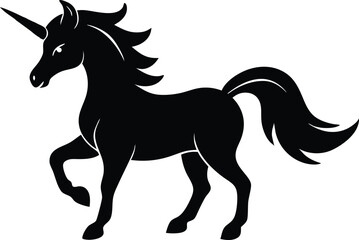 unicorn silhouette vector 