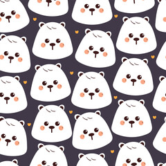 seamless pattern cartoon polar bear. cute animal wallpaper for fabric print, gift wrap paper