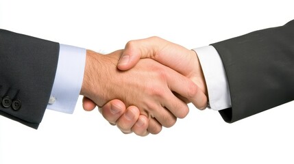 Close-up of Two People Engaging in a Firm Handshake to Signify Agreement and Collaboration in a Professional Business Setting
