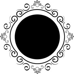 Black silhouette for calligraphic design. Vector frame isolated on white. Menu and invitation design element.