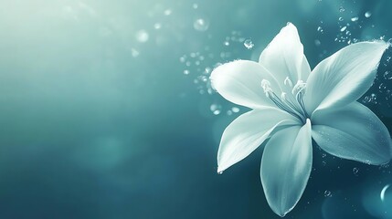 A Serene White Lily Flower Under Water