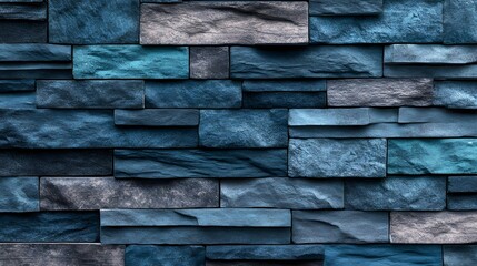 Abstract Blue Stone Wall Texture Background
