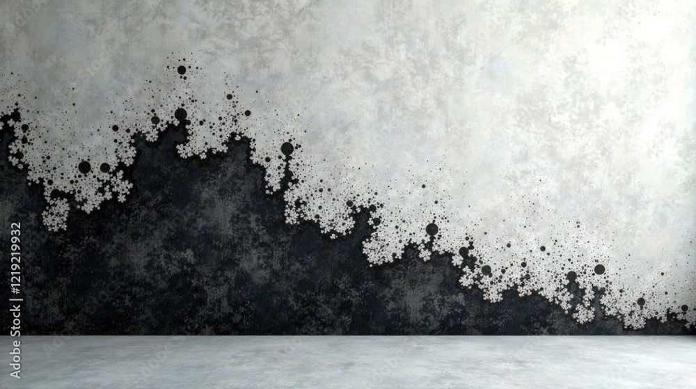 Poster abstract gray and black wall texture with organic pattern design