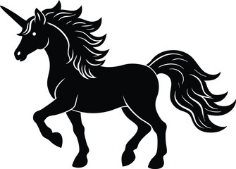 unicorn silhouette vector 