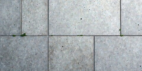 Obraz premium Overhead View of a Light Grey Stone Pavement with Small Plants Emerging Through the Cracks