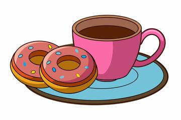 cup of coffee and donuts