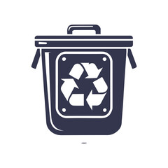 Recycling Bin and Growth Silhouette, Earth Day Element Vector Illustration