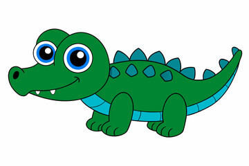 Cute Crocodile Vector art in Illustration on a White Background