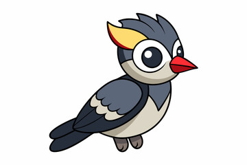 Cute Bird Vector art in Illustration on a White Background