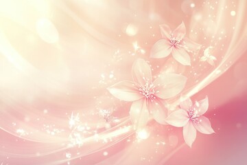 Delicate Pink Flowers on Ethereal Background