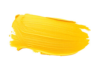 Vibrant Yellow Brush Stroke on Transparent