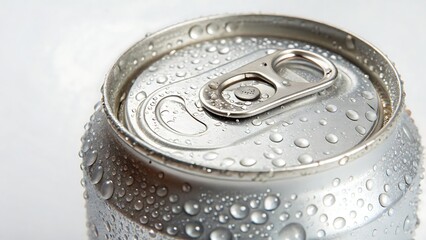 Clean shot of a 330 ml soda can in aluminum, perfect for transparent PNG files and product presentations.