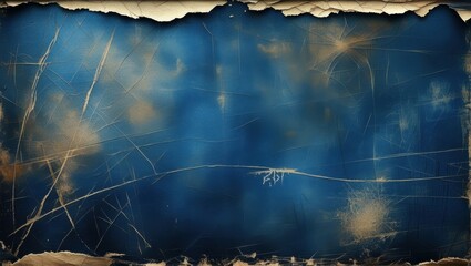 Weathered blue parchment, ancient map texture, torn edges, mysterious glowing spots, wispy ethereal lines, cosmic nebula background, antique nautical chart, magical constellations, deep ocean hues, wo