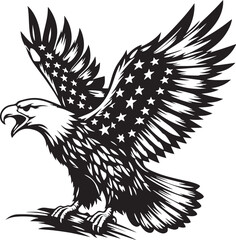 Eagle in flight, Vector Eagle Mascot, Silhouettes of wild birds in flight, Eagle Mascot Vector Illustration