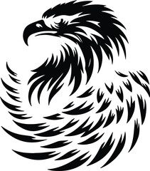 Eagle in flight, Vector Eagle Mascot, Silhouettes of wild birds in flight, Eagle Mascot Vector Illustration