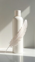 White bottle on white background