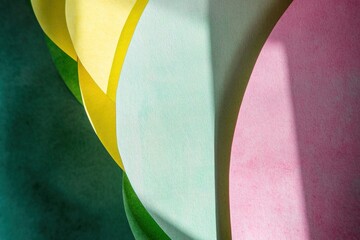 Abstract pastel colored circles with shadows.