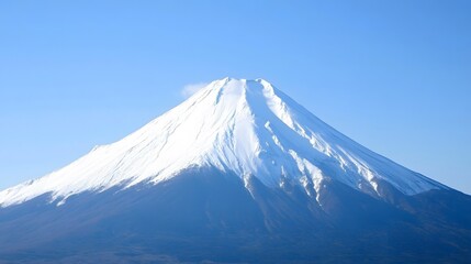 Majestic Snow-Capped Mountain Peak under Clear Blue Sky