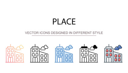 Place icon design with white background stock illustration