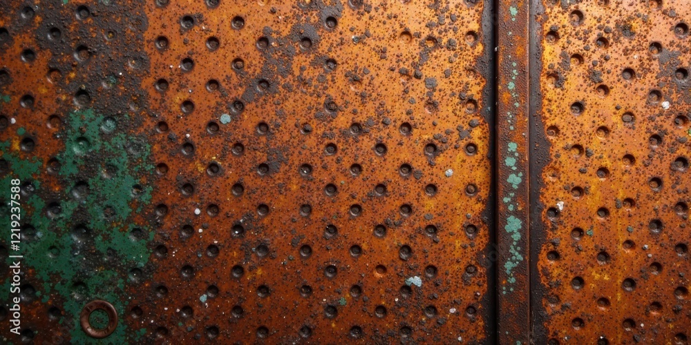 Aufkleber textured metal surface with rust and paint splatter a detailed macro photograph