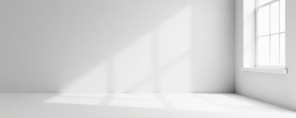 Fototapeta premium Clean, minimalist white and gray studio backdrop, graphic, shadow