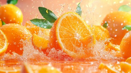 Vibrant citrus fruit with refreshing juice droplets and zest texture