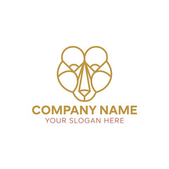 lion geometric logo design template