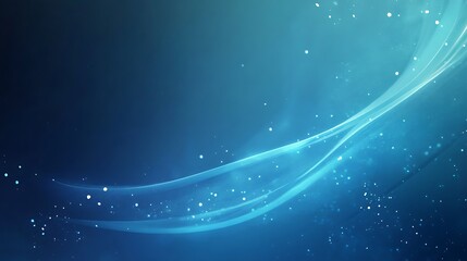 Obraz premium Abstract Blue Swirling Waves With Glowing Particles