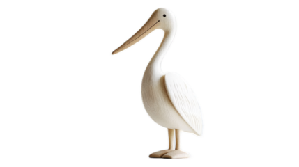 Elegant Minimalist Wooden Pelican Figurine Perfect for Home Decor, Nautical Themes, and Art Collectors with a Natural Aesthetic Appeal in a Bright Environment