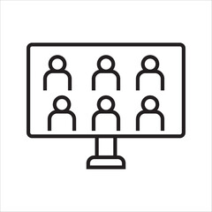 icon of six people on video call on computer