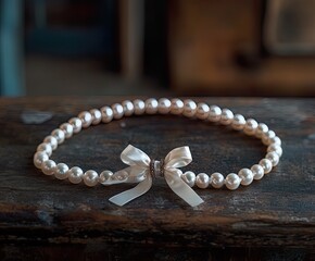 Elegant Pearl Necklace Bow Perfect for Fashion Jewelry and Beauty Branding