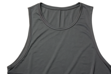 Gray sleeveless shirt isolated with transparent background