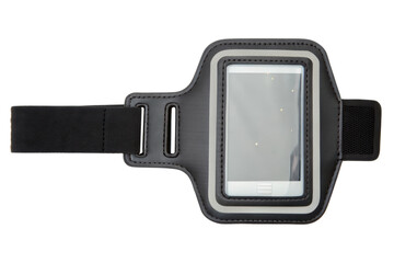 Black armband for smartphone isolated with transparent background