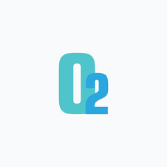 logo design flat icon oxygen O2