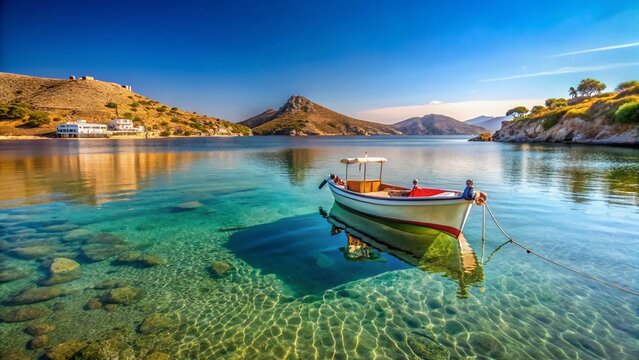 Peaceful Pserimos Harbor: Avalakia Beach Dawn, Dodecanese Islands, Greece