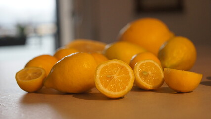 Mini lemon, sweet sicilian lemon, lemon whole and cut, juicy fruit, seasonal fruit, high vitamin c,...