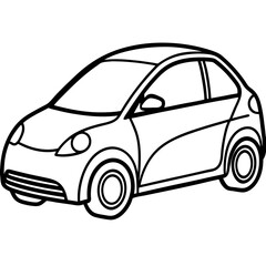 Sleek EV Line Art Vector Concept
