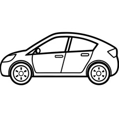 Sleek EV Line Art Vector Concept