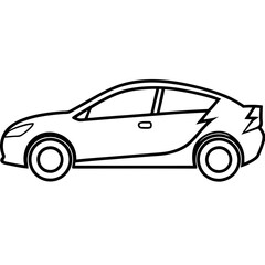 Sleek EV Line Art Vector Concept
