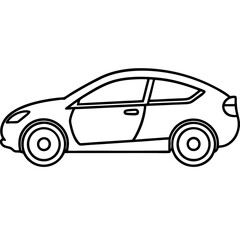 Sleek EV Line Art Vector Concept