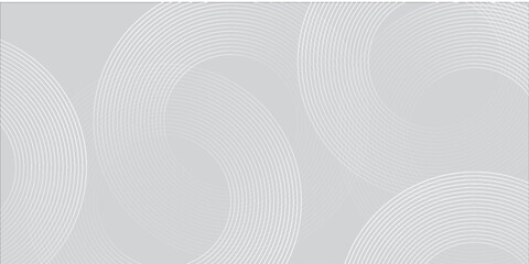 Abstract white glowing geometric lines on gray background. Modern shiny blue circle lines pattern. Futuristic technology concept art