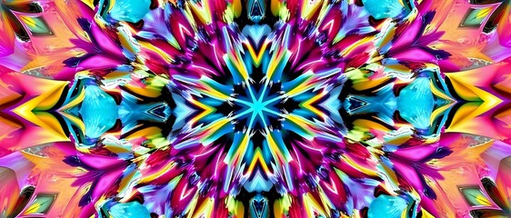 Vibrant Crystal Kaleidoscope Abstract Wallpaper