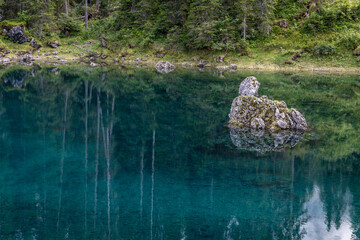 small alpine lake in the Dolomites