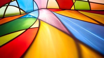Fototapeta premium Abstract Colorful Stained Glass Window Art